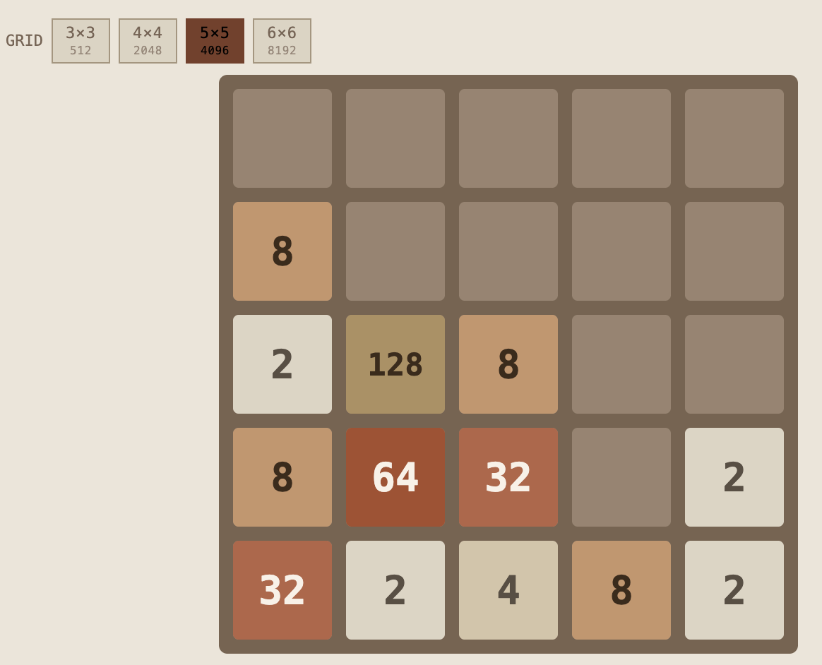 2048 screenshot